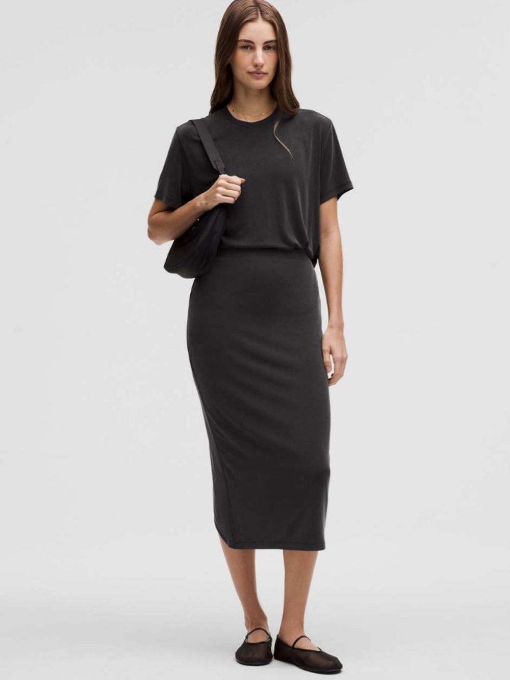 Lululemon‎ Drapey Softstreme Column Midi Skirt NWOT